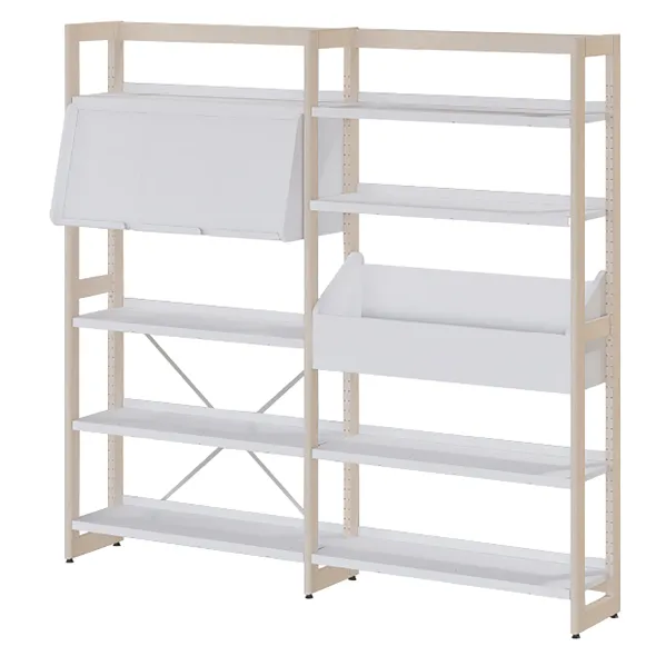 Rayonnage simple face Chambord NG - l.188,6 x h. 180 x pr. 32,5 cm - configuration 1 élement départ -