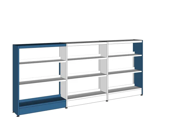 Rayonnage simple face Lingo - l. 95 x h. 122 x pr. 29 cm - élément départ