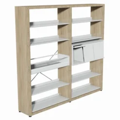 Rayonnage simple face mélaminé Magisteo - h. 180,5 cm - configuration 1 élément départ + 1 élément suivant +