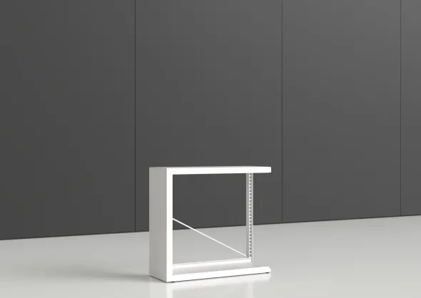 Rayonnage simple face Nova - habillage métal - l. 95 x h. 90 x pr. 35 cm - élément départ