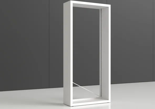 Rayonnage simple face Nova - habillage métal - l. 100 x h. 220 x pr. 35 cm - élément isolé