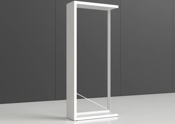 Rayonnage simple face Nova - habillage métal - l. 95 x h. 220 x pr. 35 cm - élément départ