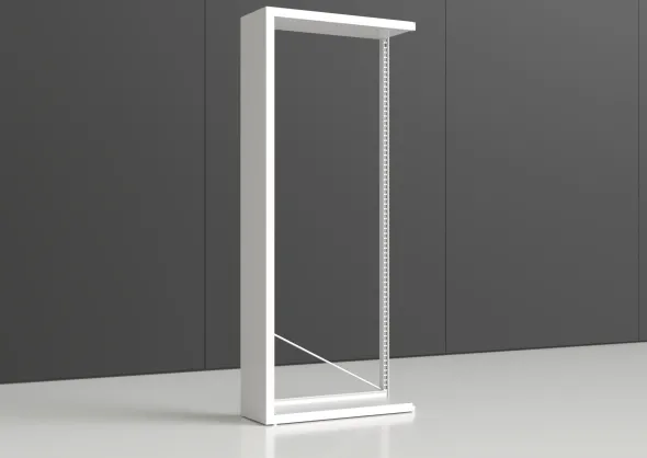 Rayonnage simple face Nova - habillage métal - l. 95 x h. 230 x pr. 35 cm - élément départ