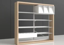 Rayonnage simple face Nova rectangulaire - h. 180 cm - configuration habillage stratifié 1 élément départ