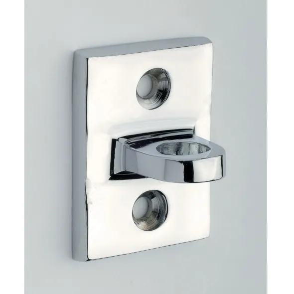 Récepteur mural chromé pour cordon avec visserie