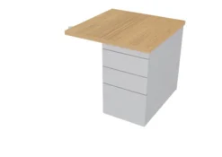 Retour pour bureau compact 90° Epure - l. 80 x pr. 80 cm - sur caisson porteur