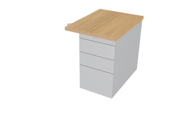 Retour pour bureau compact 90° Epure - l. 60 x pr. 80 cm - sur caisson porteur