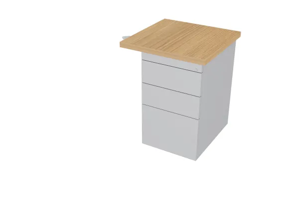 Retour pour bureau compact 90° Epure - l. 60 x pr. 60 cm - sur caisson porteur