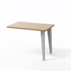 Retour pour bureau compact Evidence - l. 100 x pr. 60 cm - 2 pieds métalliques et 1 platine