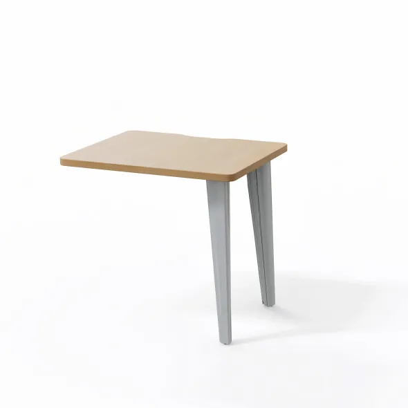 Retour pour bureau compact Evidence - l. 80 x pr. 60 cm - 2 pieds métalliques et 1 platine