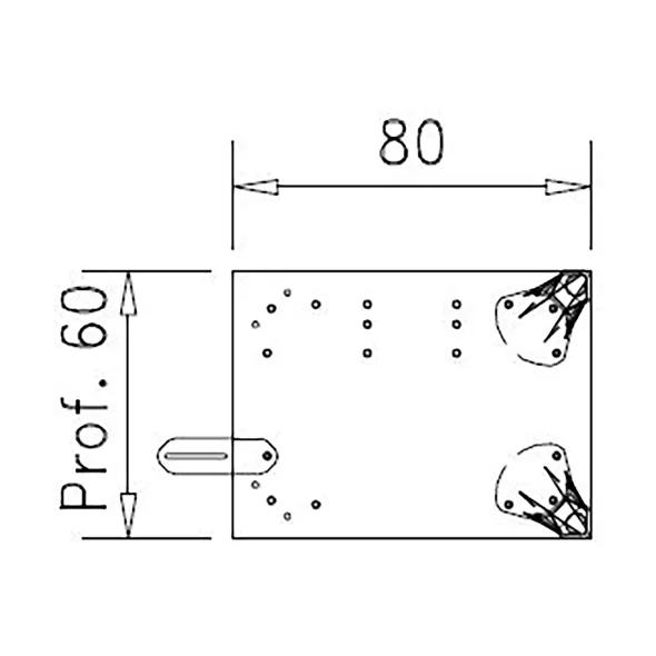 Retour pour bureau droit Epure - l. 80 x pr. 60 cm - piétement réglable en hauteur