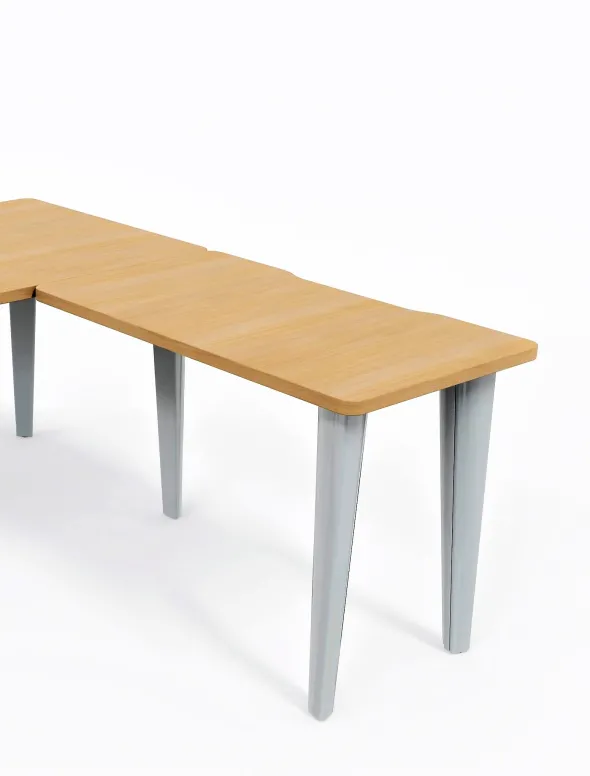 Retour pour bureau droit Evidence - l. 100 x pr. 60 cm - 2 pieds métalliques et 1 platine