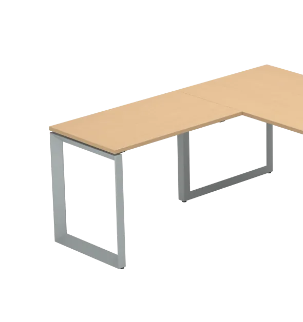 Retour pour bureau droit pr. 80 cm Frameone II - l. 100 x pr. 60 cm - piétement cadre