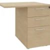 Retour pour bureau Majesty - l. 80 x pr. 60 cm - sur caisson 2 tiroirs plats + 1 tiroir dossiers suspendus