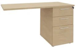 Retour pour bureau Majesty l. 120 x pr. 60 cm - sur caisson- 2 tiroirs plats + 1 tiroir dossiers suspendus
