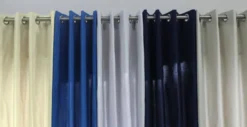 Rideau tamisant Elli - 150 x 230 cm - 100 % polyester M1 - tête à oeillet - ourlet bas - la paire