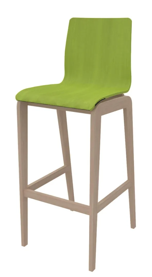 Siège haut Adell - coque bois - piétement bois