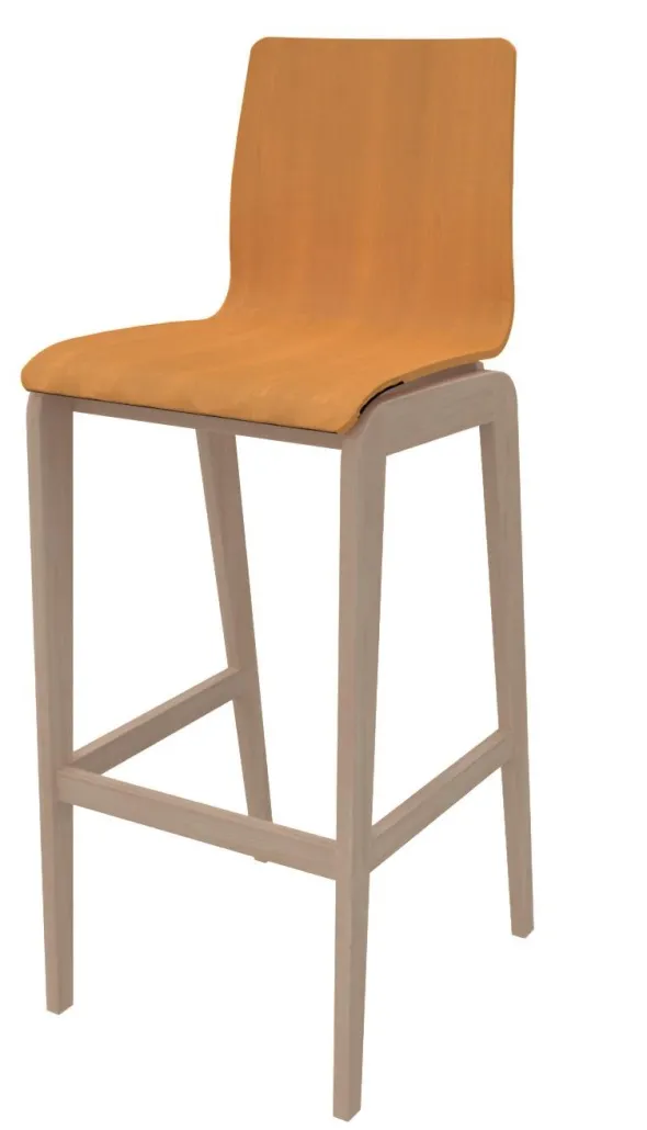 Siège haut Adell - coque bois - piétement bois