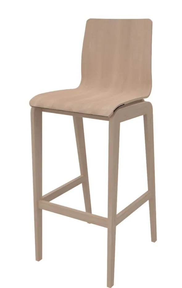 Siège haut Adell - coque bois - piétement bois