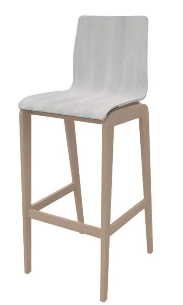 Siège haut Adell - coque bois - piétement bois
