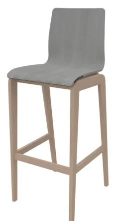 Siège haut Adell - coque bois - piétement bois