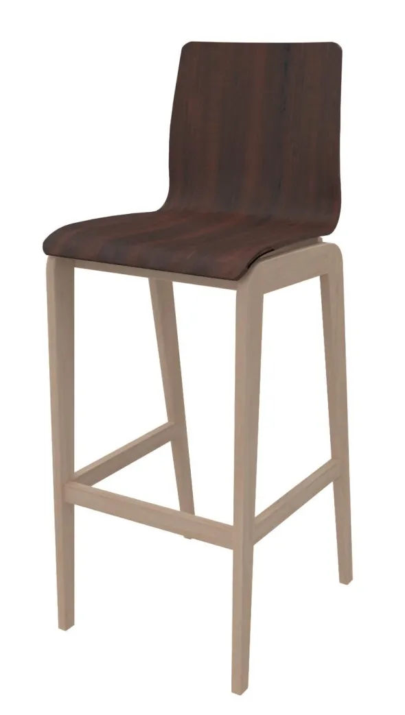 Siège haut Adell - coque bois - piétement bois