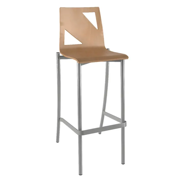 Siège haut Moda - h. 80 cm - 4 pieds - coque bois