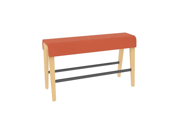 Siège poutre B Free - l. 120 x h. 72 cm - textile enduit - piétement bois