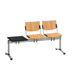 Siège sur poutre 2 places Campus - bois - avec 1 tablette
