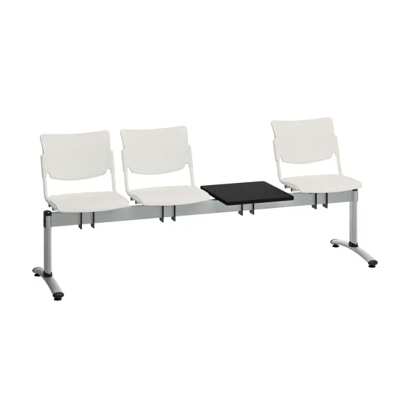 Siège sur poutre 3 places Campus - métal - avec 1 tablette