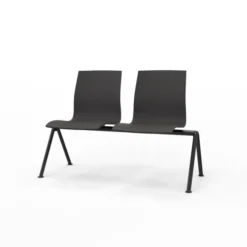 Siège sur poutre 2 places Trio Evolution - coque multipli hêtre - piétement époxy