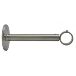 Support de face pour tringle ronde - acier nickel brossé - l'unité