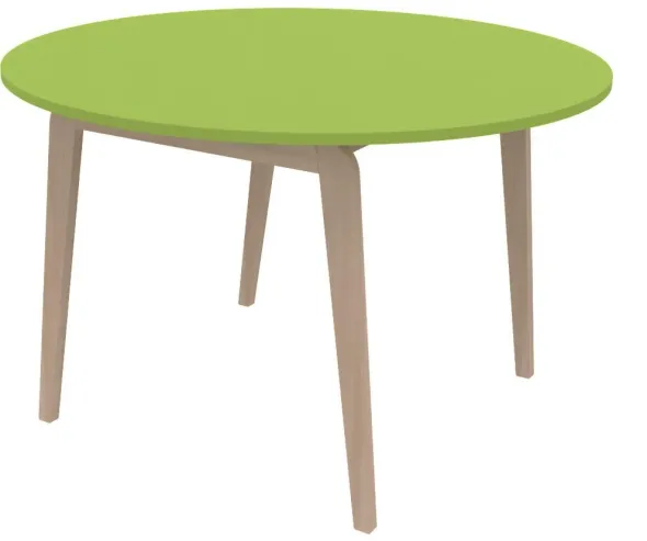 Table Adell - Ø 120 cm - 4 pieds - hêtre verni naturel