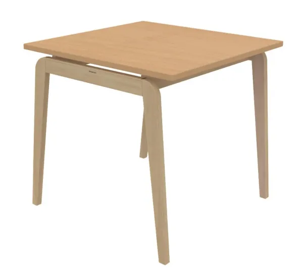 Table Adell - 80 x 80 cm - 4 pieds - hêtre verni naturel