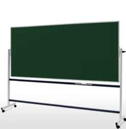 Tableau pivotant horizontal 2 faces magnétiques - 120 x 240 cm - piétement mobile - avec auget