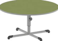 Table Bandana - Ø 120 cm - piétement central époxy - plateau softop - réglable en hauteur - T 1 à 3
