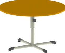 Table Bandana - Ø 120 cm - piétement central époxy - plateau stratifié - réglable en hauteur - T 4 à 6