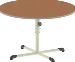 Table Bandana - Ø 120 cm - piétement central époxy - plateau softop - réglable en hauteur - T 4 à 6
