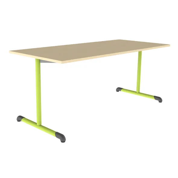 Table Bandana - 180 x 80 cm - piétement à dégagement latéral époxy - plateau stratifié antibruit - taille 6