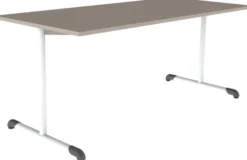 Table Bandana - 180 x 80 cm - piétement à dégagement latéral époxy - plateau stratifié antibruit - taille 6