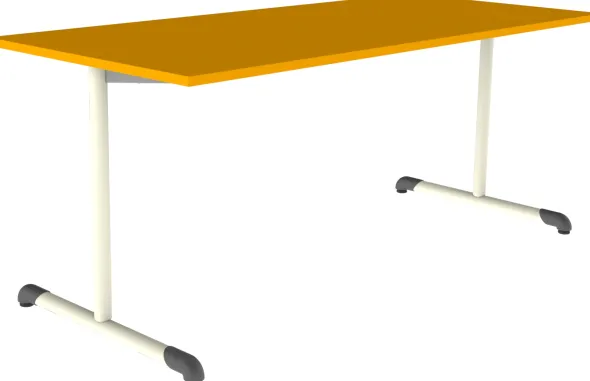 Table Bandana - 180 x 80 cm - piétement à dégagement latéral époxy - plateau stratifié antibruit - taille 6