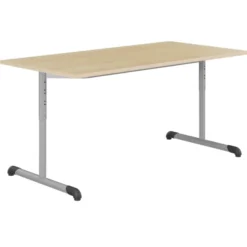 Table Bandana - 160 x 80 cm - piétement à dégagement latéral époxy - plateau stratifié - réglable en hauteur - T 3 à 6