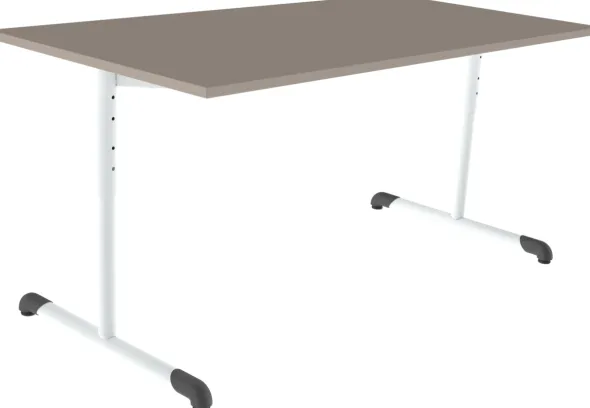 Table Bandana - 160 x 80 cm - piétement à dégagement latéral époxy - plateau stratifié - réglable en hauteur - T 3 à 6