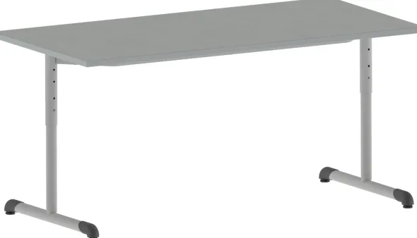 Table Bandana - 160 x 80 cm - piétement à dégagement latéral époxy - plateau softop - réglable en hauteur - T 3 à 6