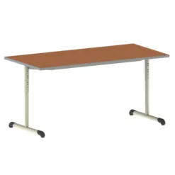 Table Bandana - 160 x 80 cm - piétement à dégagement latéral époxy - plateau softop - réglable en hauteur - T 3 à 6