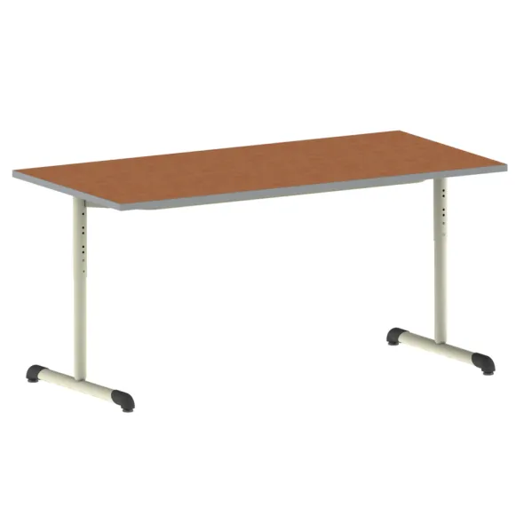 Table Bandana - 160 x 80 cm - piétement à dégagement latéral époxy - plateau softop - réglable en hauteur - T 3 à 6