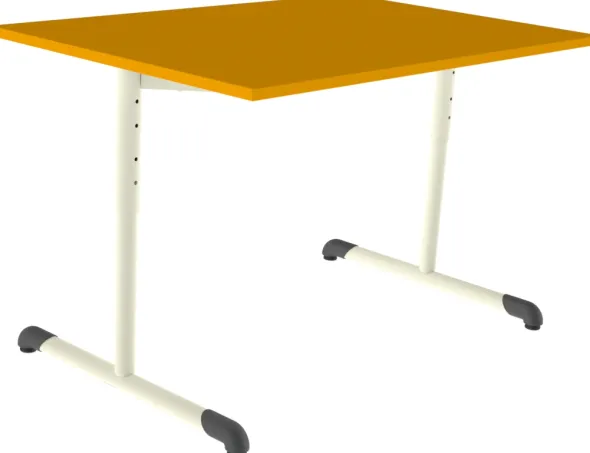 Table Bandana - 120 x 80 cm - piétement à dégagement latéral époxy - plateau stratifié - réglable en hauteur - T 3 à 6