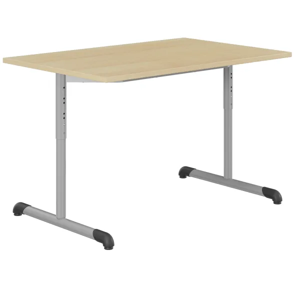 Table Bandana - 120 x 80 cm - piétement à dégagement latéral époxy - plateau stratifié - réglable en hauteur - T 3 à 6