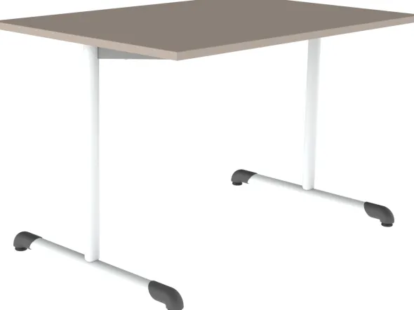 Table Bandana - 120 x 80 cm - piétement à dégagement latéral époxy - plateau stratifié - taille 6