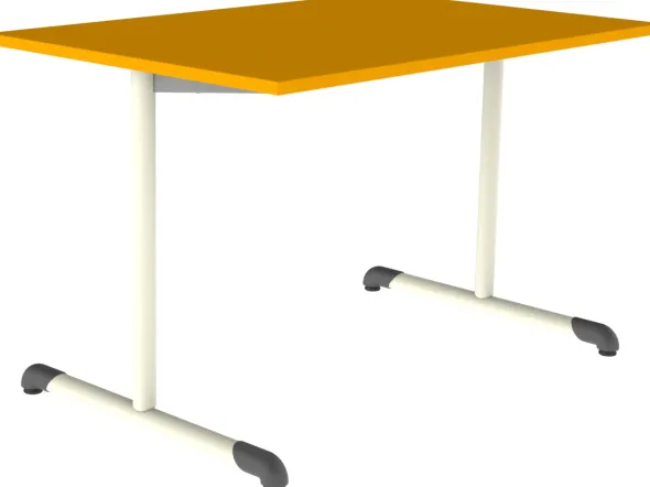 Table Bandana - 120 x 80 cm - piétement à dégagement latéral époxy - plateau stratifié - taille 6